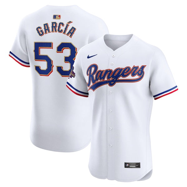Adolis Garcia Texas Rangers Nike 2024 Gold Collection Elite Player Jersey?ยจC White