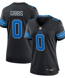 Jahmyr Gibbs Detroit Lions Nike Women's 2nd Alternate Game Player Jersey - Black/Blue