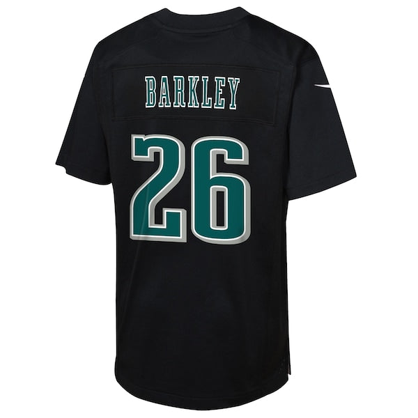 Saquon Barkley Philadelphia Eagles Nike Preschool Super Bowl LIX Patch Fashion Game Player Jersey - Carbon Black - Image 3