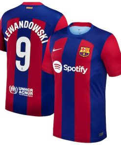Robert Lewandowski Barcelona Nike 2023/24 Home Replica Jersey - Royal/Aqua/White