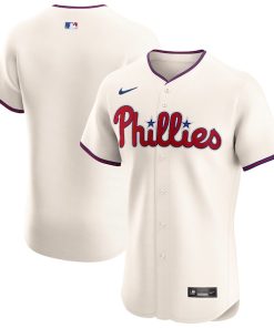 Alternative view of Philadelphia Phillies Nike Alternate Elite Jersey - Cream