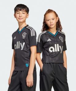 Alternative view of Charlotte FC adidas Youth 2025 Fortress Kit Replica Jersey - Black