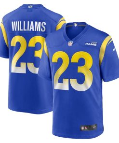 Alternative view of Kyren Williams Los Angeles Rams Nike Game Player Jersey - Royal/White
