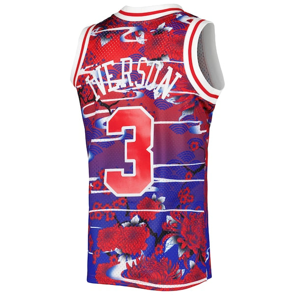 Allen Iverson Philadelphia 76ers 1996/97 Hardwood Classics Lunar New Year Swingman Jersey - Red - Image 3