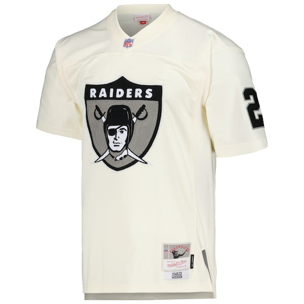 Charles Woodson Las Vegas Raiders Chainstitch Legacy Jersey - Cream - Image 2