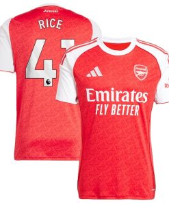 Declan Rice Arsenal adidas 2025/26 Home Replica Player Jersey - Red