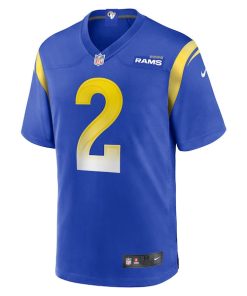 Alternative view of Russ Yeast Los Angeles Rams Nike Home Game Jersey - Royal