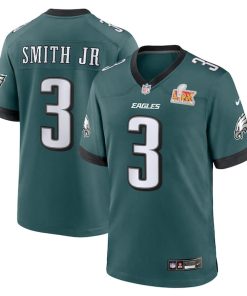 Nolan Smith Philadelphia Eagles Nike Super Bowl LIX Game Player Jersey - Midnight Green