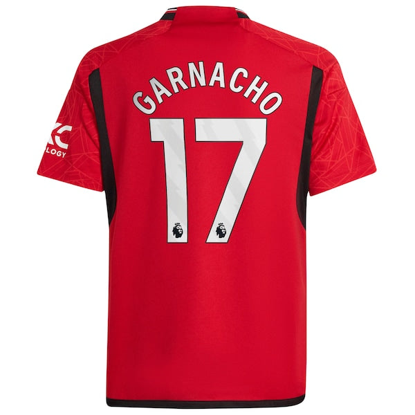 Alejandro Garnacho Manchester United adidas Youth 2023/24 Home Replica Player Jersey?ยจC Red - Image 3