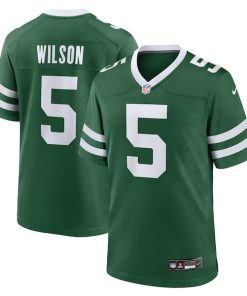 Alternative view of Garrett Wilson New York Jets Nike Game Jersey - Legacy Green
