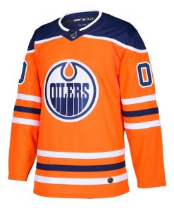 Alternative view of Edmonton Oilers adidas Authentic Custom Jersey - Orange