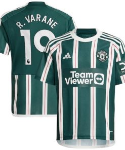 Raphael Varane Manchester United adidas Youth 2023/24 Away Replica Player Jersey - Green/White