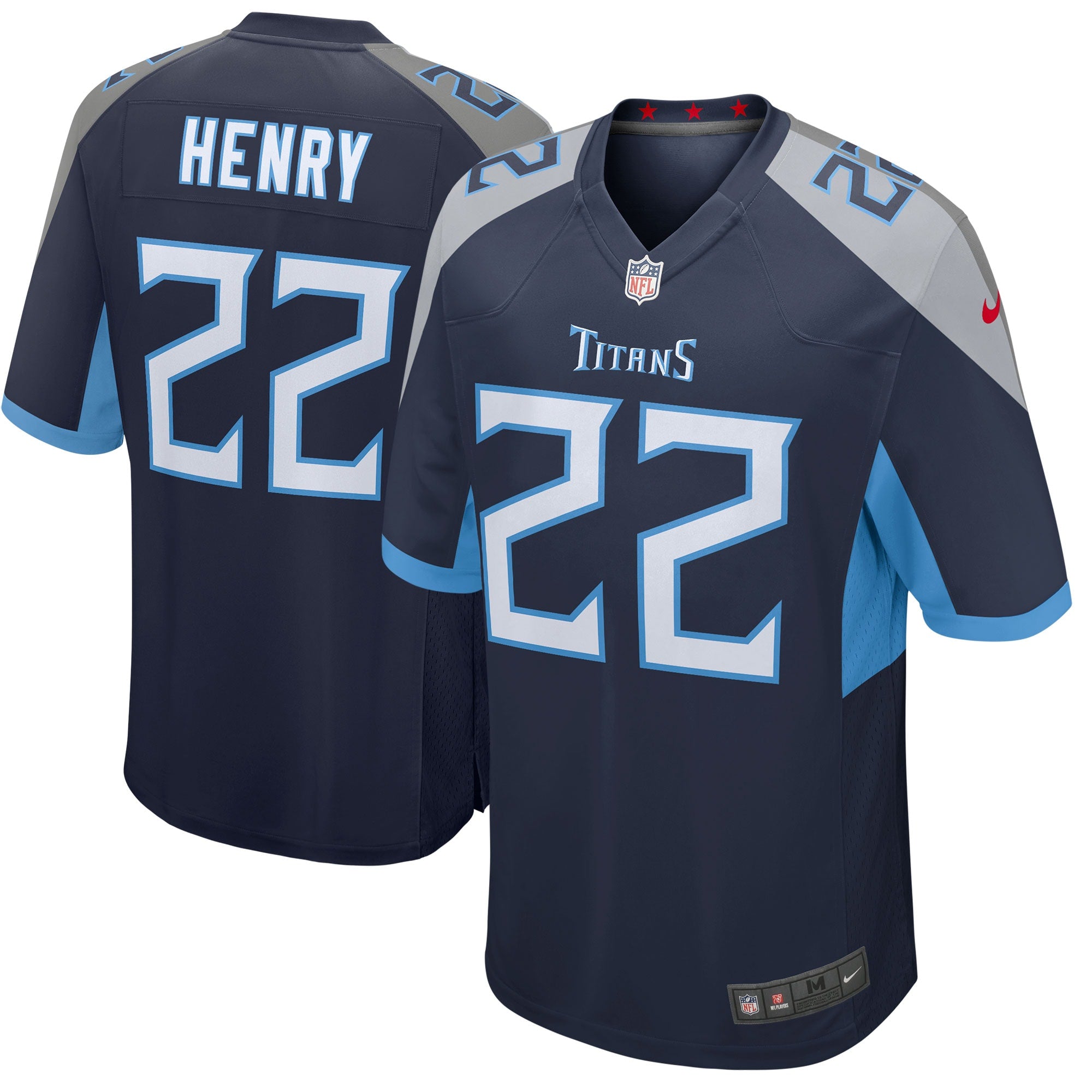 Derrick Henry Tennessee Titans Nike Youth Game Jersey - White/Light Blue/Navy - Image 7