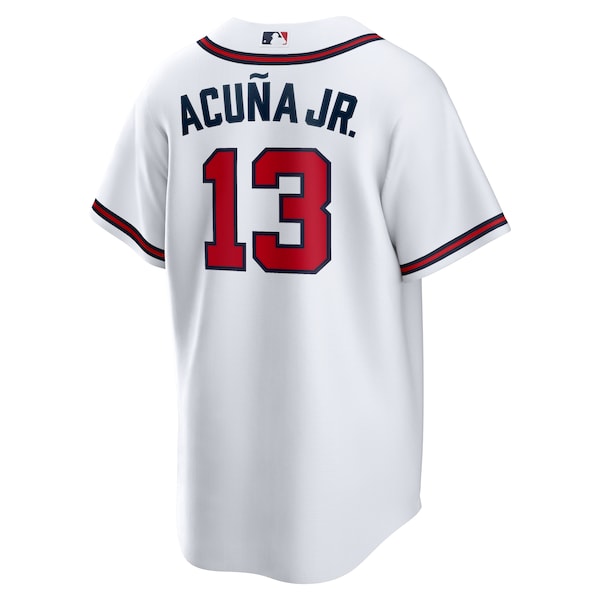 Ronald Acuna Jr. Atlanta Braves Nike Home Replica Player Name Jersey - White/Navy - Image 4