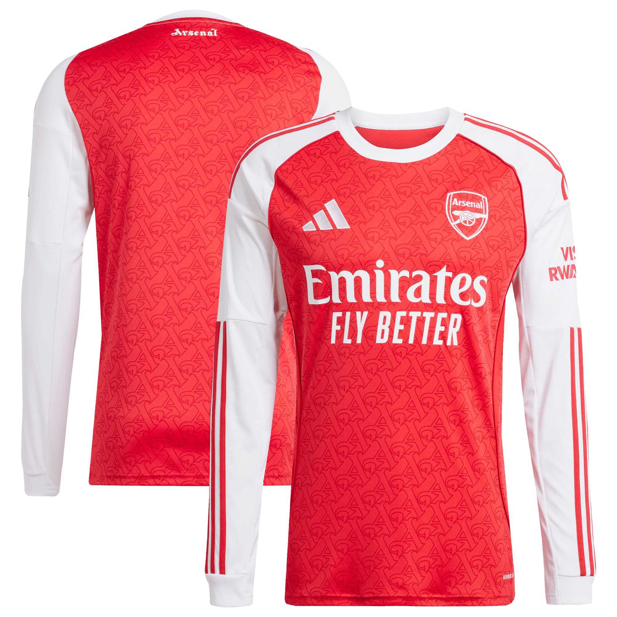 Arsenal adidas 2025/26 Third Replica Long Sleeve Jersey - White/Blue/Red - Image 6