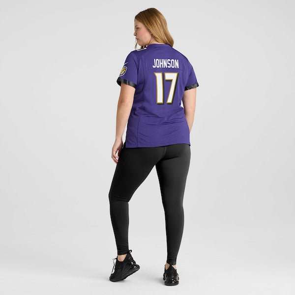 Josh Johnson Baltimore Ravens Nike Women's Game Jersey - Purple - Image 7