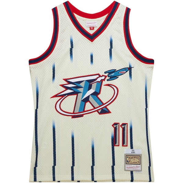 Yao Ming Houston Rockets Chainstitch Swingman Jersey - Cream - Image 5