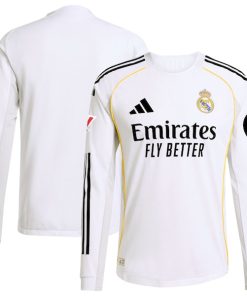 Alternative view of Los Merengues adidas 2025/26 Home Authentic Long Sleeve Jersey - White/Blue