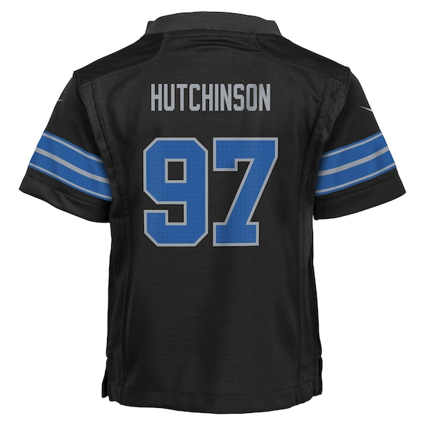 Aidan Hutchinson Detroit Lions Nike Preschool Alternate Player Game Jersey - Black - Image 2