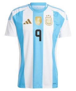 Alternative view of Juli¨¢n ¨¢lvarez Argentina National Team adidas 2024 Home Replica Jersey - White