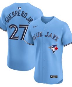 Alternative view of Vladimir Guerrero Jr. Toronto Blue Jays Nike Alternate 2 Elite Jersey - Powder Blue/Royal/White
