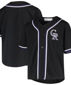 Youth Black Colorado Rockies MLB Team Jersey