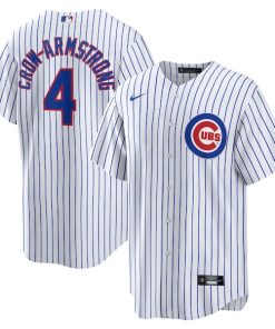 Alternative view of Pete Crow-Armstrong Chicago Cubs Nike Home Replica Jersey - White/Royal