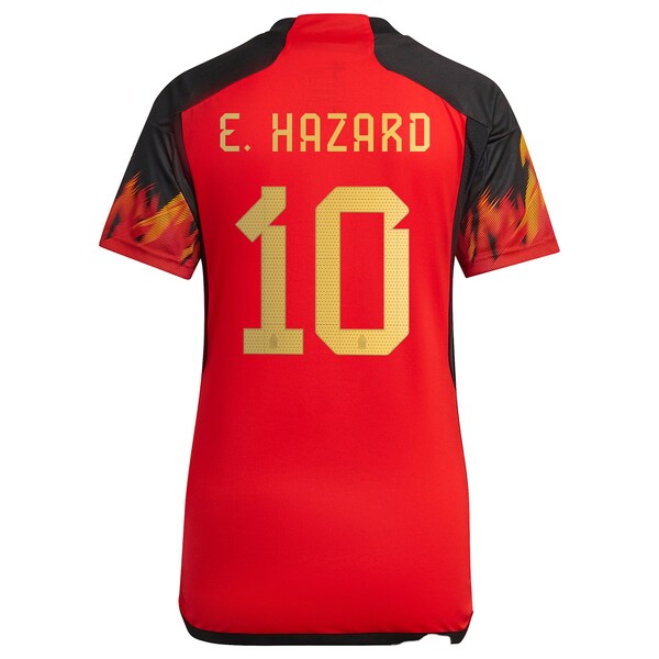 Eden Hazard Belgium National Team adidas Women's 2022/23 Home Replica Jersey - Red - Image 3