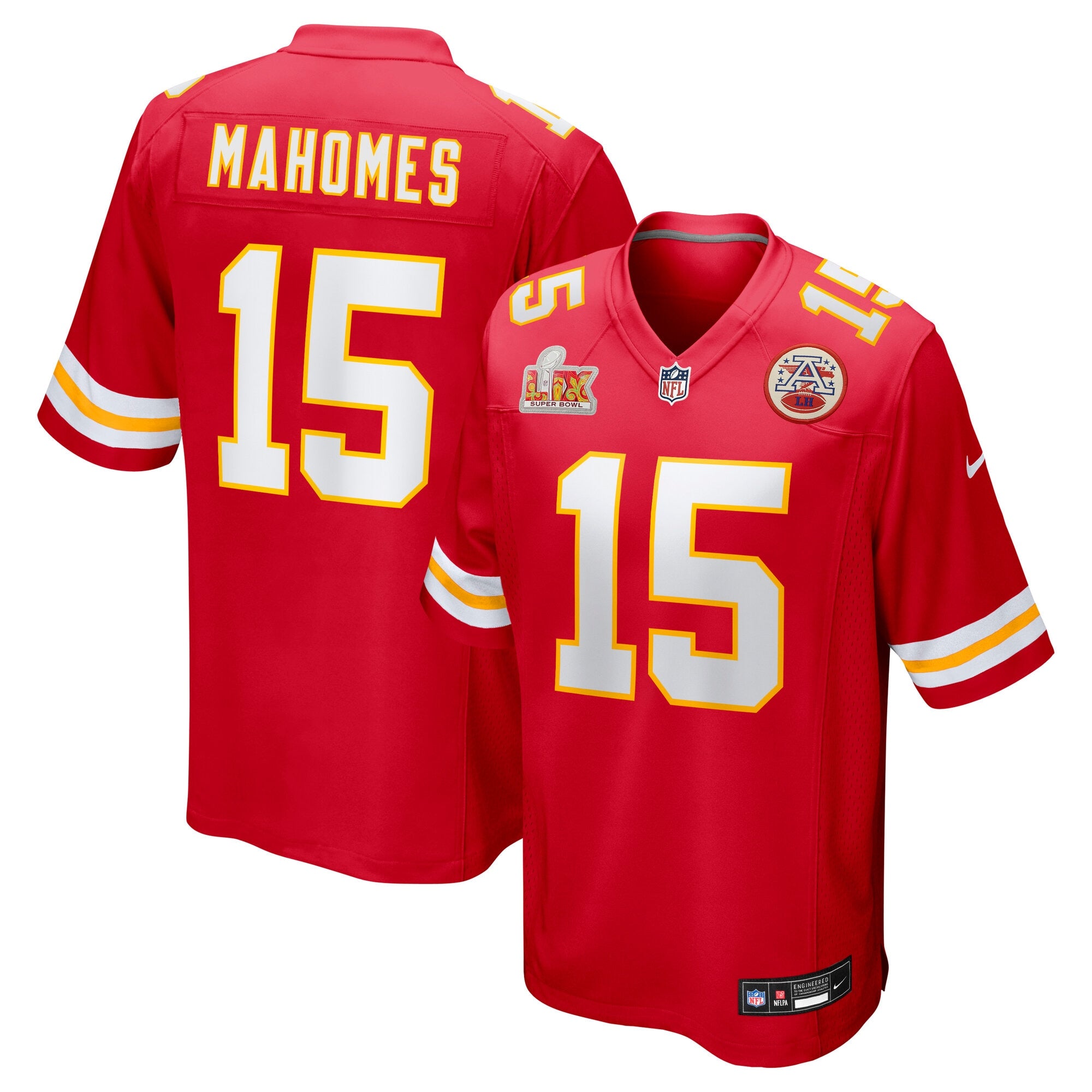Patrick Mahomes Kansas City Chiefs Nike Super Bowl LIX Game Jersey - White/Red - Image 5
