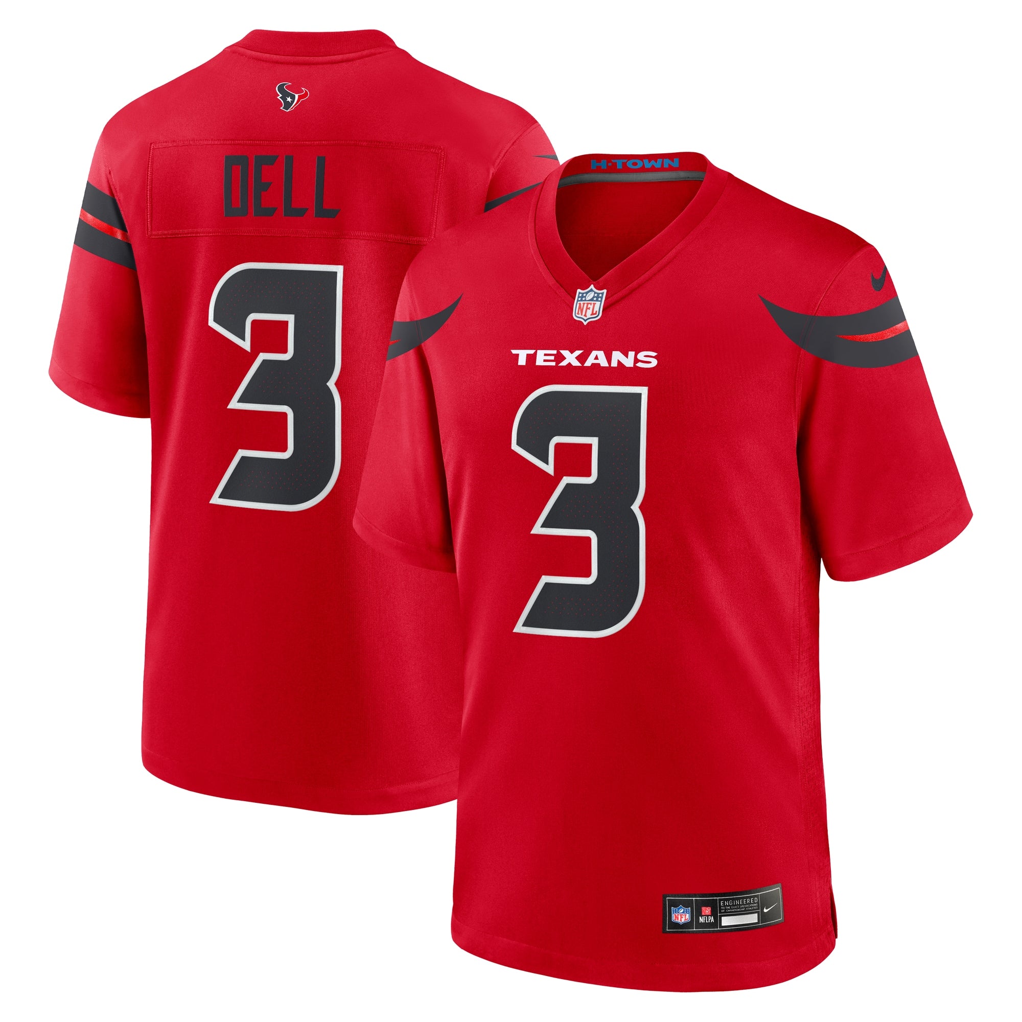 Tank Dell Houston Texans Nike Game Jersey - White/Red/Navy - Image 7