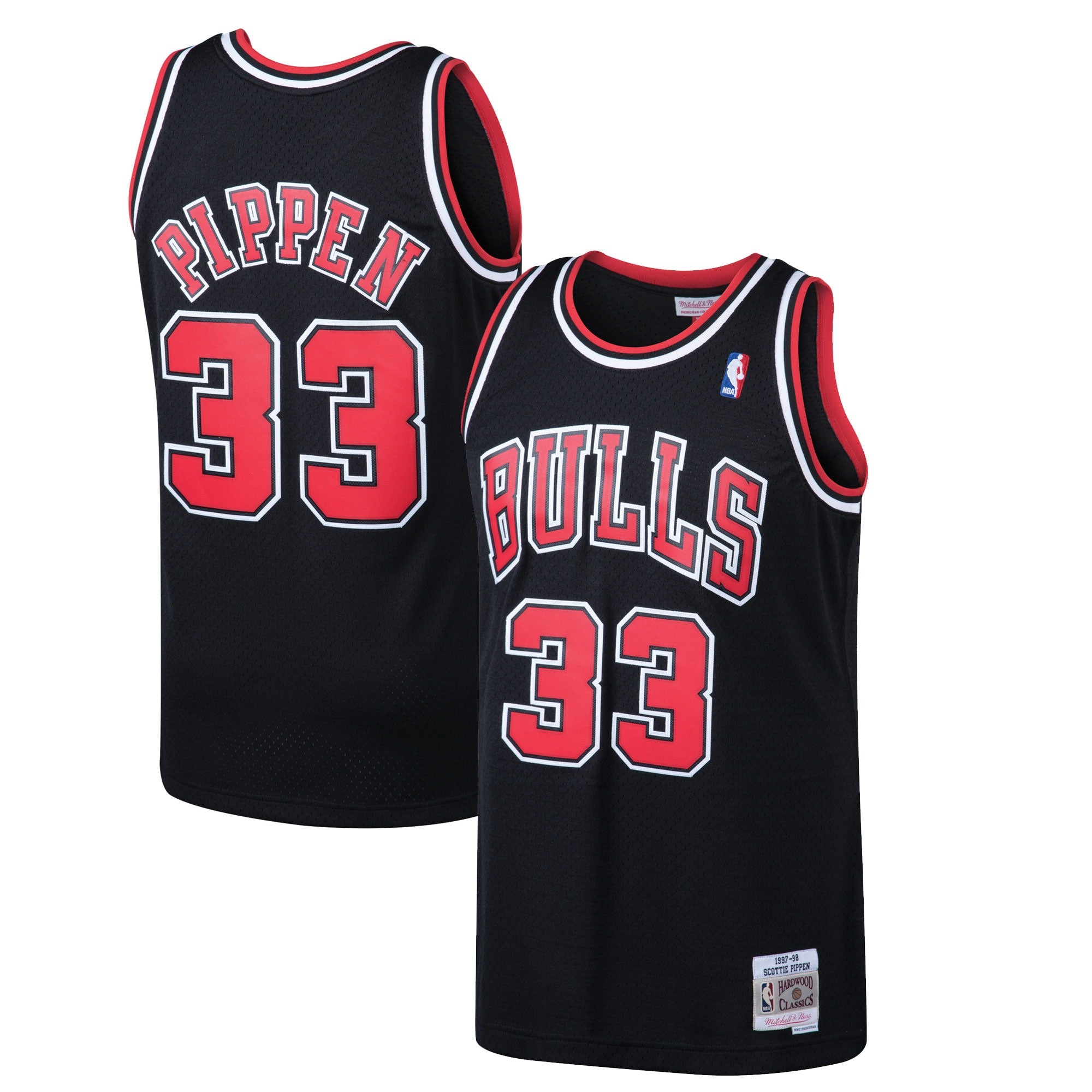 Scottie Pippen Chicago Bulls Hardwood Classics Swingman Jersey - White/Black - Image 6