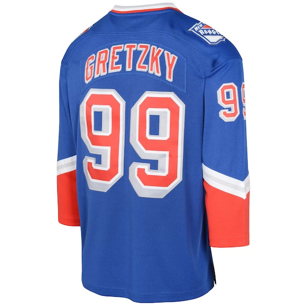 Wayne Gretzky New York Rangers Youth 1996/97 Blue Line Player Jersey - Image 3