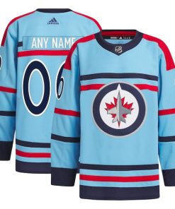 Winnipeg Jets adidas   Anniversary Primegreen Authentic Custom Jersey - Light Blue