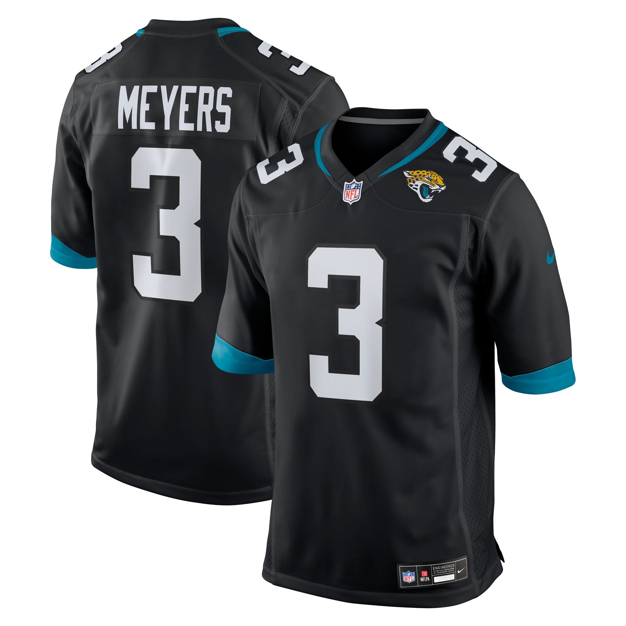 Jakobi Meyers Jacksonville Jaguars Nike Team Game Jersey - Teal/Black - Image 6