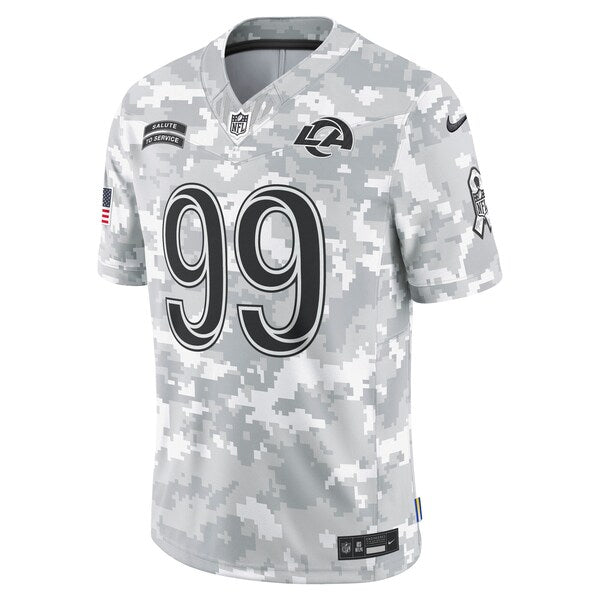 Aaron Donald Los Angeles Rams Nike 2024 Salute to Service Retired Player Limited Jersey - Arctic Camo - Image 3