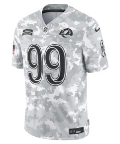 Alternative view of Aaron Donald Los Angeles Rams Nike 2024 Salute to Service Retired Player Limited Jersey - Arctic Camo