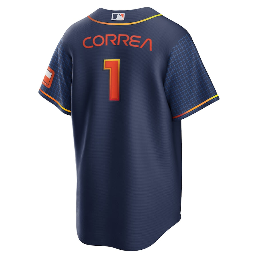 Carlos Correa Houston Astros Nike 2022 City Connect Replica Player Jersey - Navy - Image 3