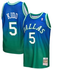 Jason Kidd Dallas Mavericks 1994/95 Hardwood Classics Fadeaway Swingman Player Jersey - Green/Navy