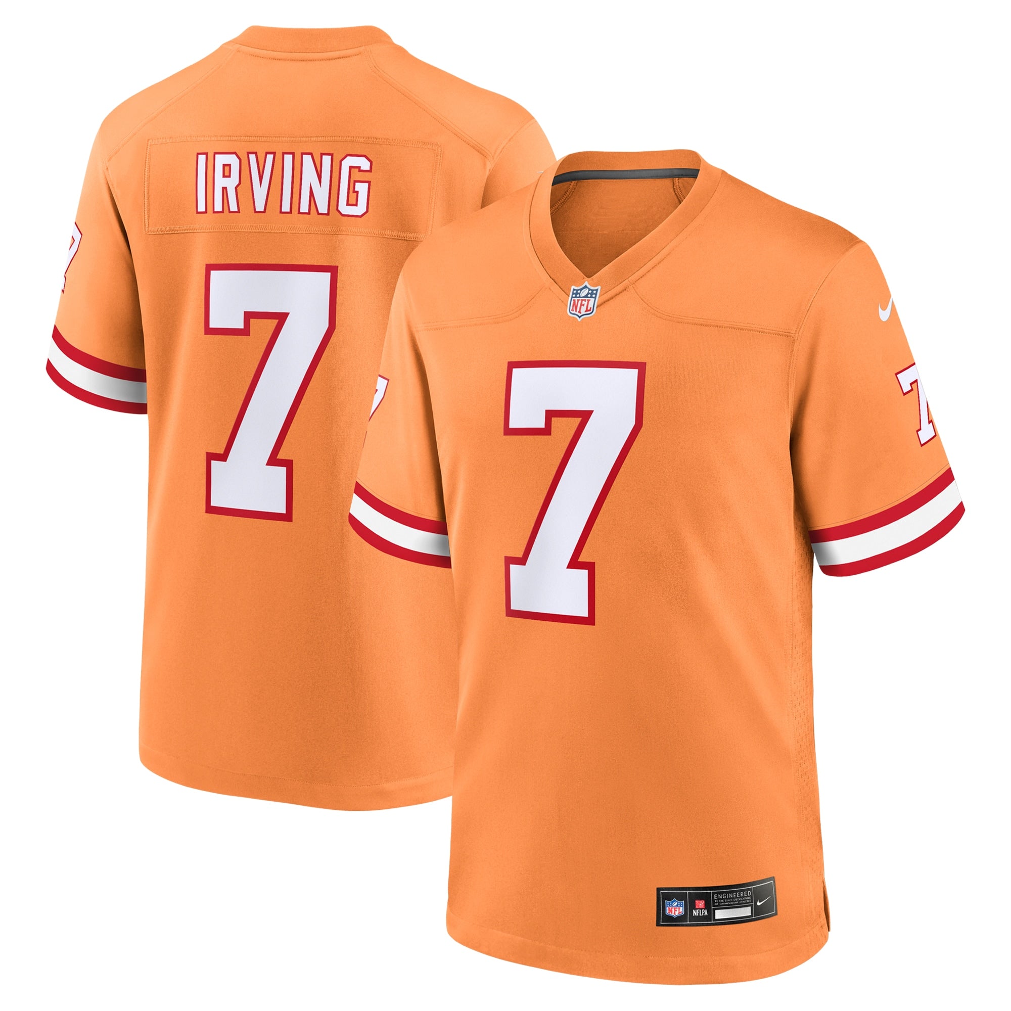 Bucky Irving '76 Tampa Bay Buccaneers Nike Game Jersey - White/Red/Orange - Image 12