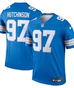 Alternative view of Aidan Hutchinson Detroit Lions Nike Legend Jersey - Blue