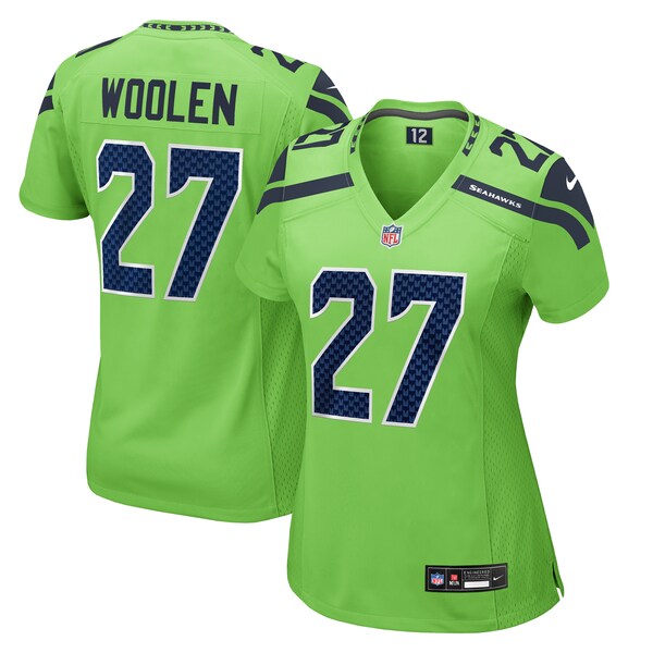 Tariq Woolen Seattle Seahawks Nike Women's Game Jersey - Neon Green/Navy/Royal - Image 2
