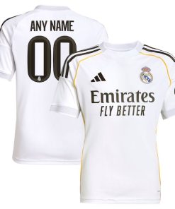 Alternative view of Los Merengues adidas Youth 2025/26 Home Replica Custom Jersey - White/Blue