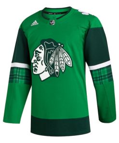 Alternative view of Chicago Blackhawks adidas 2023 St. Patrick's Day Primegreen Authentic Jersey - Kelly Green