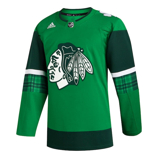 Chicago Blackhawks adidas 2023 St. Patrick's Day Primegreen Authentic Jersey - Kelly Green - Image 2