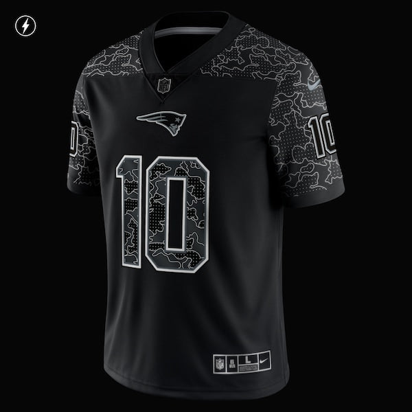 Mac Jones New England Patriots Nike RFLCTV Limited Jersey - Black - Image 4