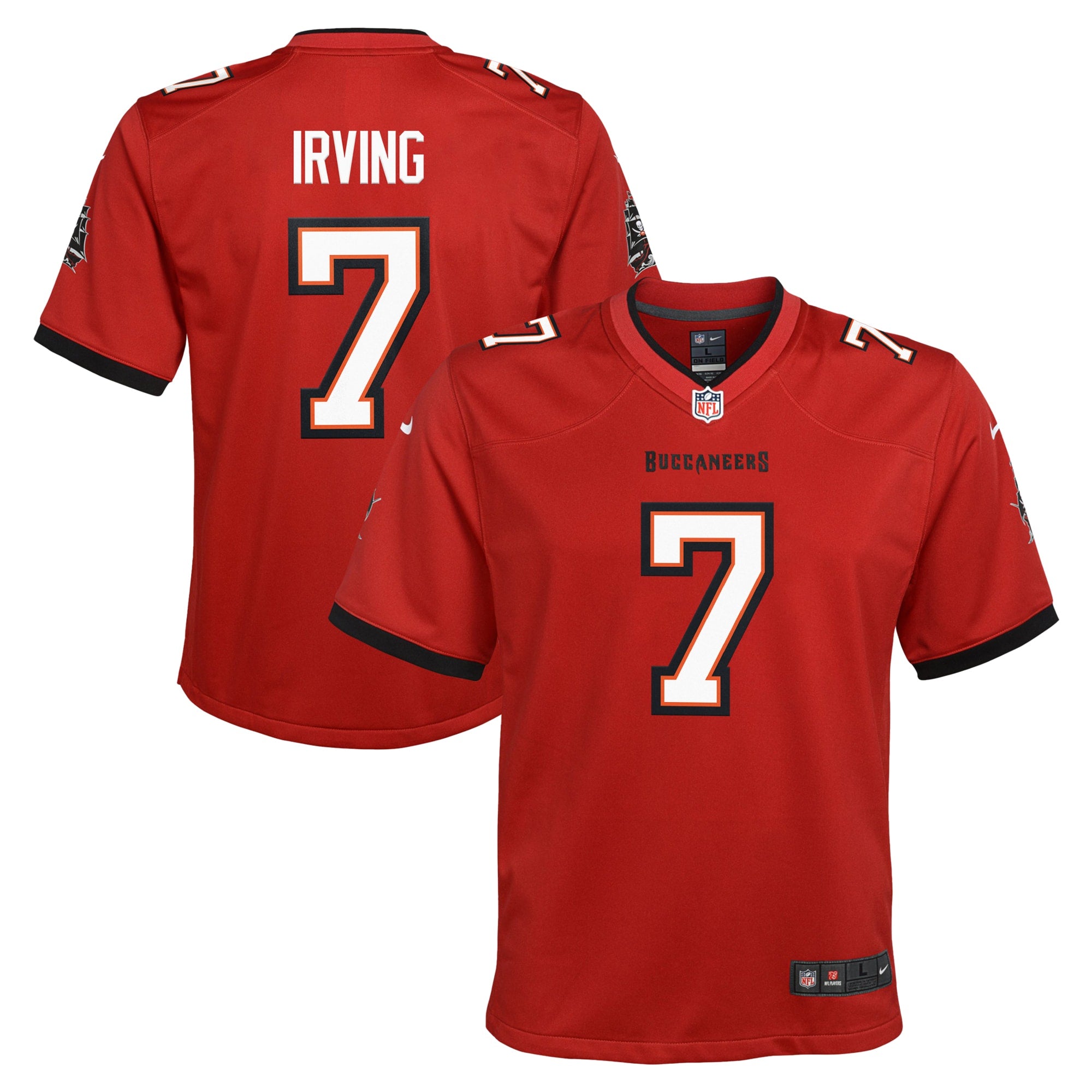 Bucky Irving Tampa Bay Buccaneers Nike Youth Alternate Game Jersey - Orange/Red - Image 5