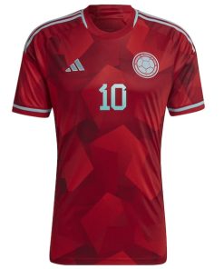 Alternative view of James Rodriguez Colombia National Team adidas 2022/23 Away Replica Player Jersey - Red