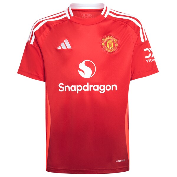 Bruno Fernandes Manchester United adidas Youth 2024/25 Home Replica Player Jersey - Red - Image 2