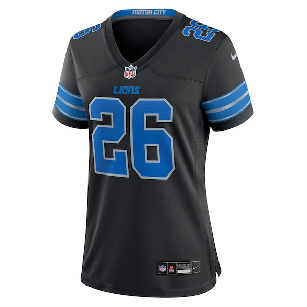 Jahmyr Gibbs Detroit Lions Nike Women's 2nd Alternate Game Jersey - Black - Image 2
