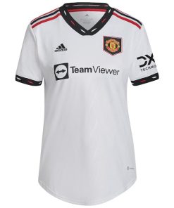 Alternative view of Luke Shaw Manchester United adidas Women's 2022/23 Away Replica Player Jersey - White